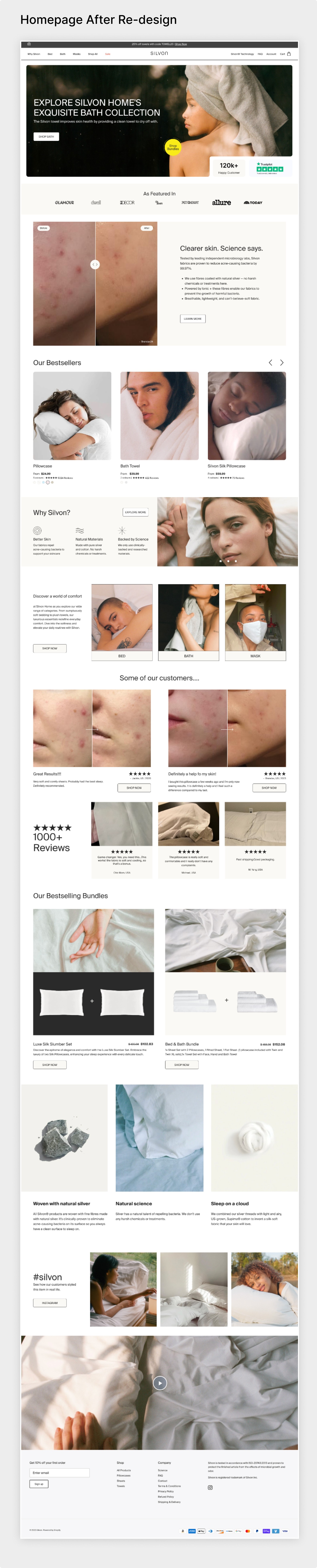 Silvon D2C Website Redesign — interface screen