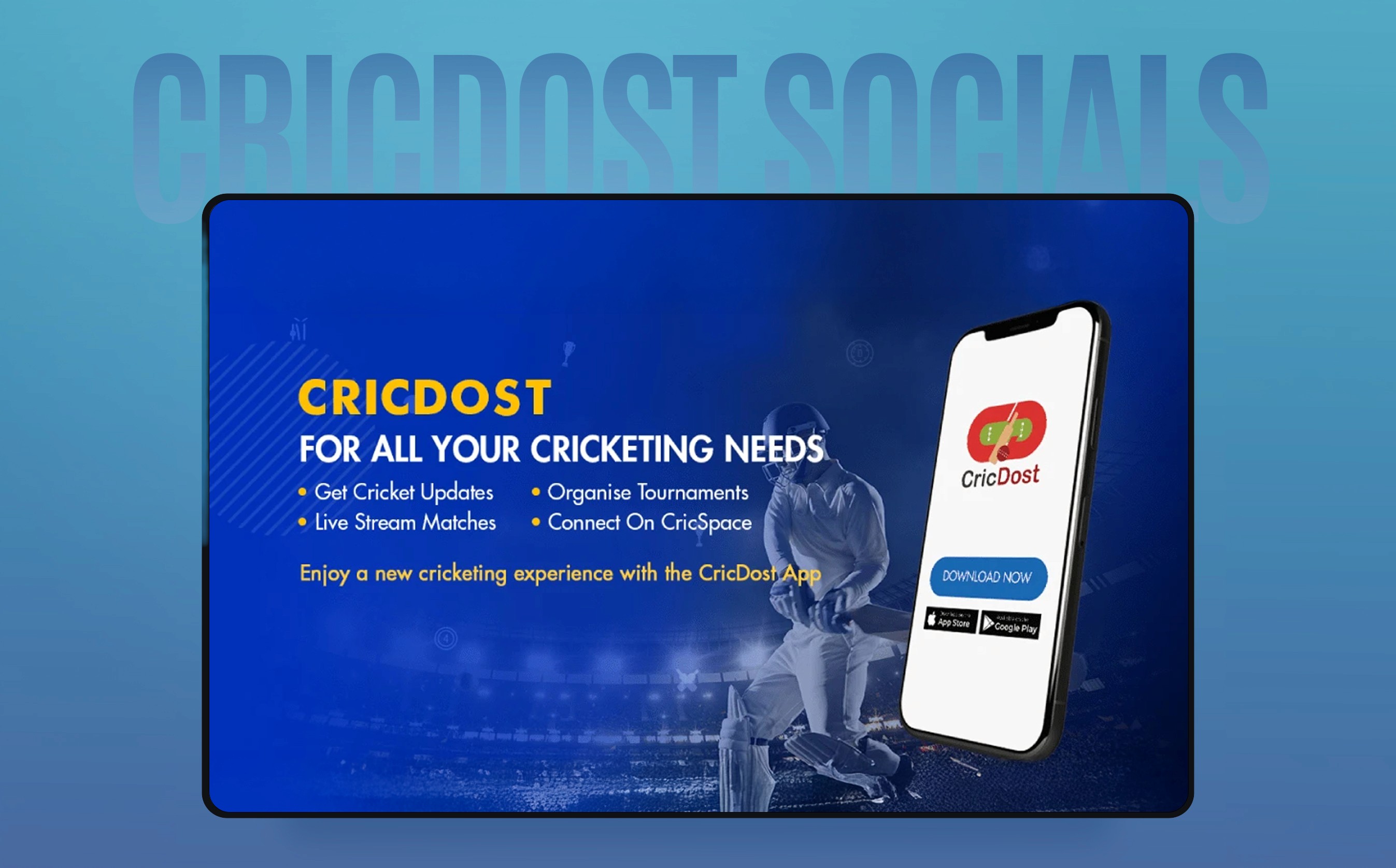 CricDost social media design project cover